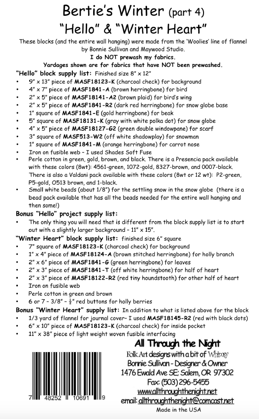 1409 - Bertie's Winter "Hello" & "Winter Heart" (part 4)