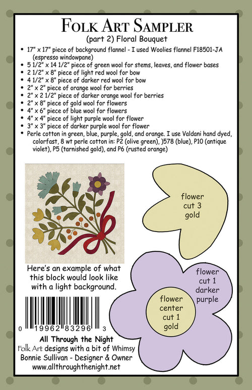 #2202 Folk Art Sampler-Floral Bouquet