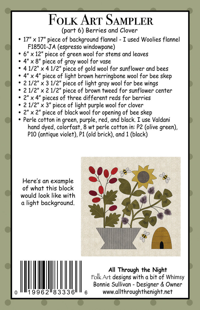 #2206 Folk Art Sampler-Berries and Clover