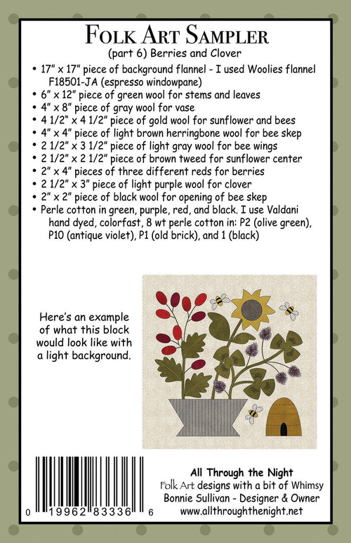 #2206 Folk Art Sampler-Berries and Clover