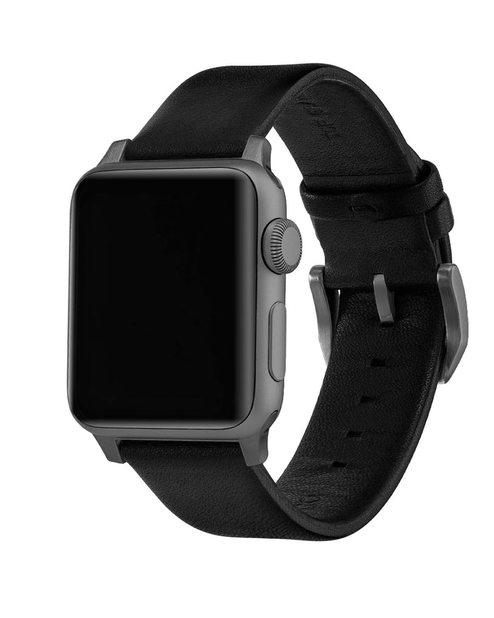 Vincero Mens Leather Apple Watch Strap Black