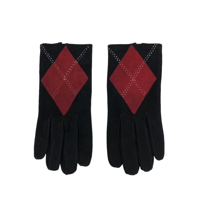 CELINE Argyle Gloves Black Vintage z77scn