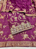 Beautiful Embroidered Dola Silk Shirt Along With  Embroidered Organza Dupatta And Soft Silk  Bottom