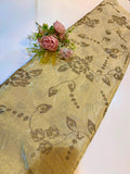 Beige Pure Zari Tissue With Stone Work 44 inch width