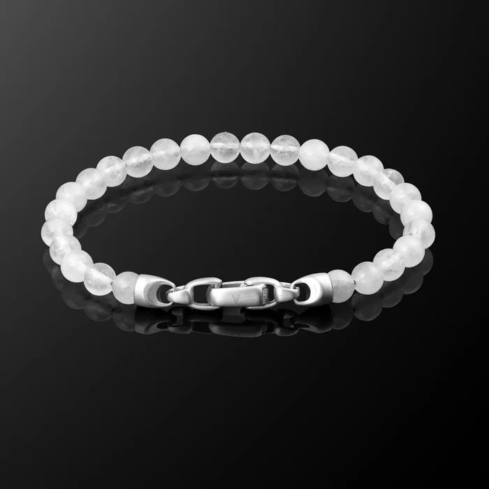 Mens White April Birthstone Bracelt