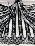 Black  Rayon Cotten Cutwork Embroidery Daaman Design 48 inch width