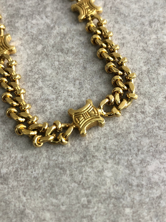 CELINE Blason Bracelet Gold Vintage bxm54g