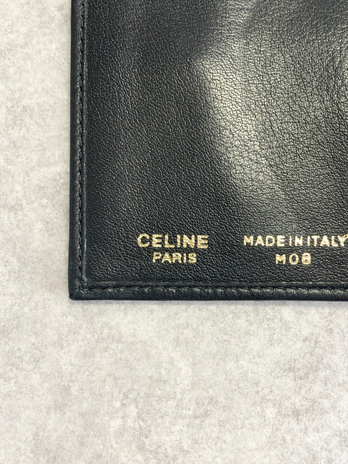 CELINE Blason Folded Wallet Black Vintage ha2kjw