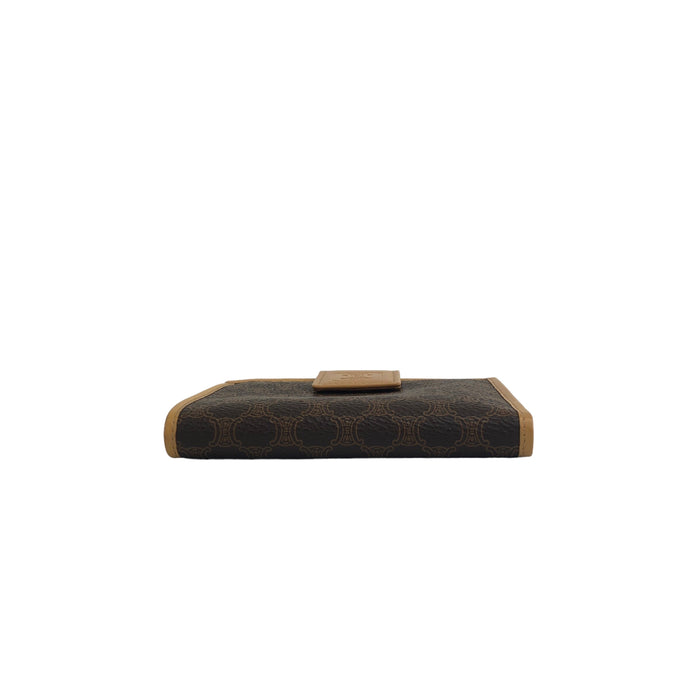 CELINE Blason Folded Wallet Brown Vintage hwtzph