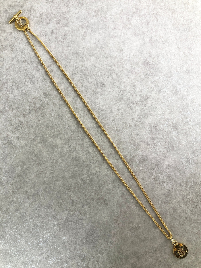 CELINE Blason Necklace Gold Vintage ar6jyi