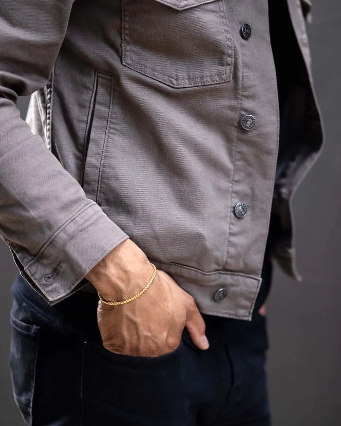 Men's Luxury Gold Box Chain Bracelet with Parrot Clasp