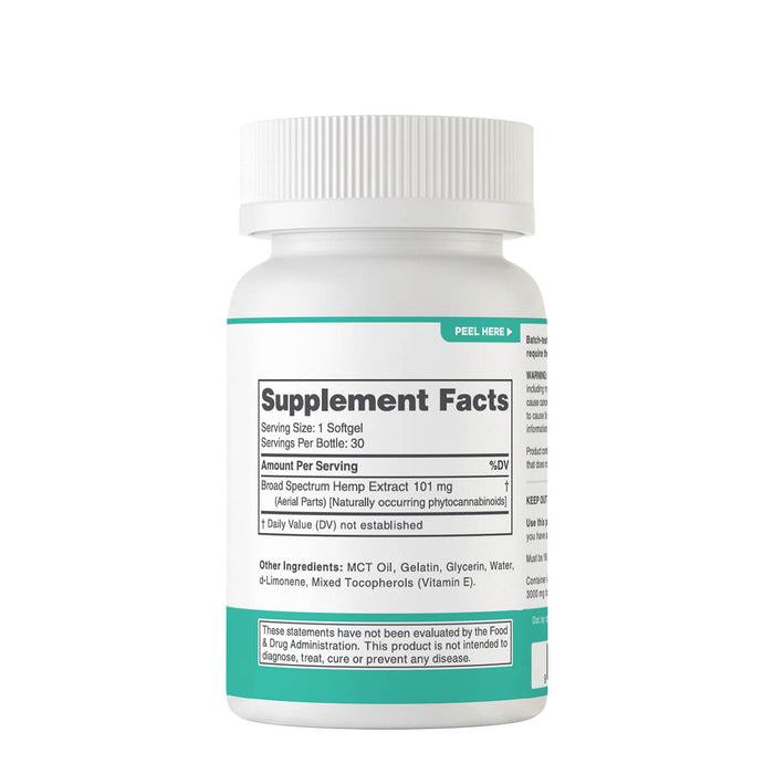 A white plastic bottle of dietary supplements with a ribbed white cap, featuring a teal and white label with 'Supplement Facts' printed on the front, set against a plain white background.; Strength: 3000MG;