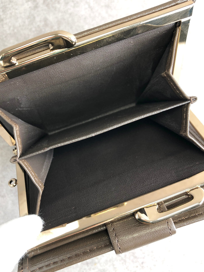 BURBERRY Classic Check Logo Metal Clasp Folded Wallet Beige Vintage cpydjm