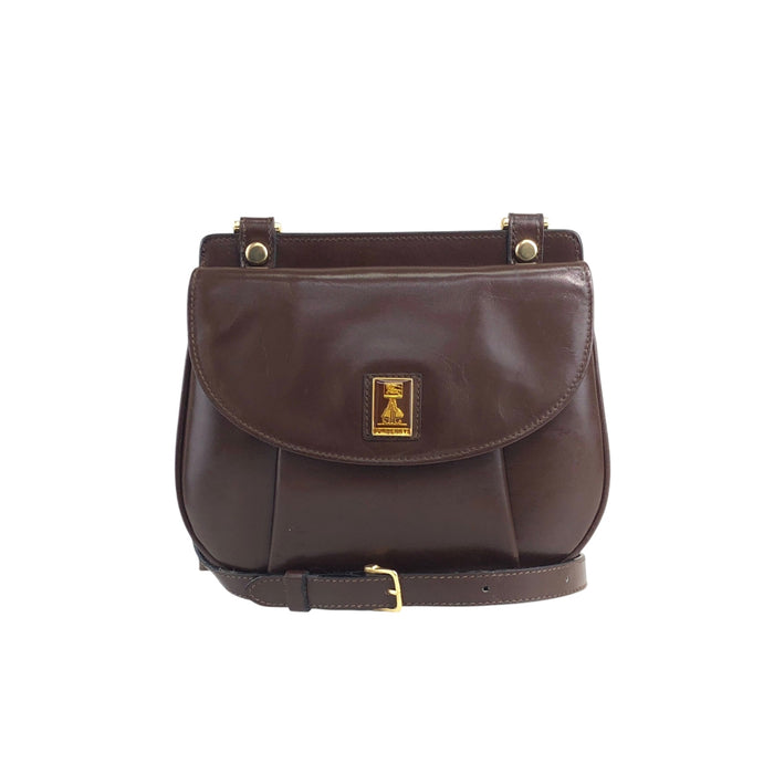 BURBERRY Logo Flap Shoulder bag Brown Vintage ag4vc7