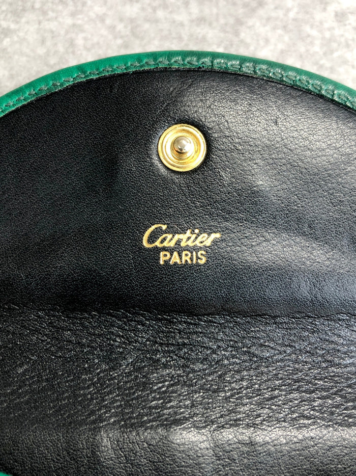 Cartier Coin Purse Green Vintage 5rmdfx