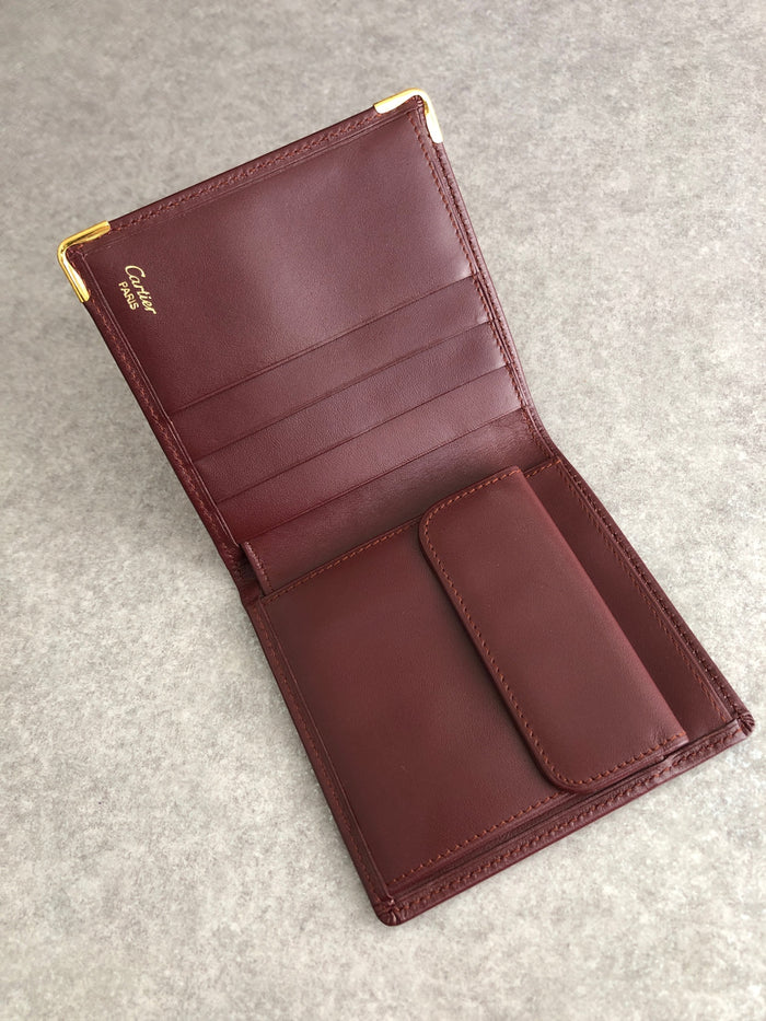 Cartier Logo Folded Wallet Bordeaux Vintage fs2inb