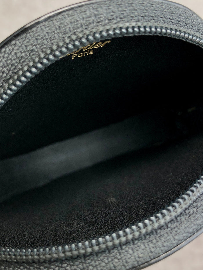 Cartier Round Coin Purse Black Vintage e65jne