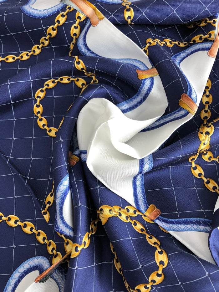 Cartier SILK Scarf Navy Vintage c4tyjs