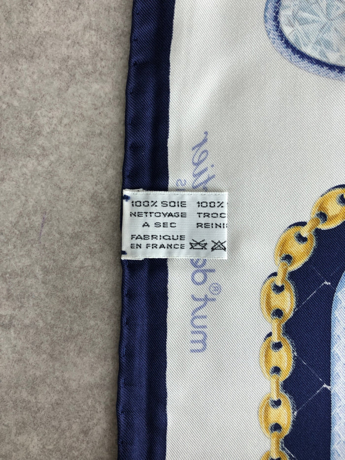 Cartier SILK Scarf Navy Vintage c4tyjs
