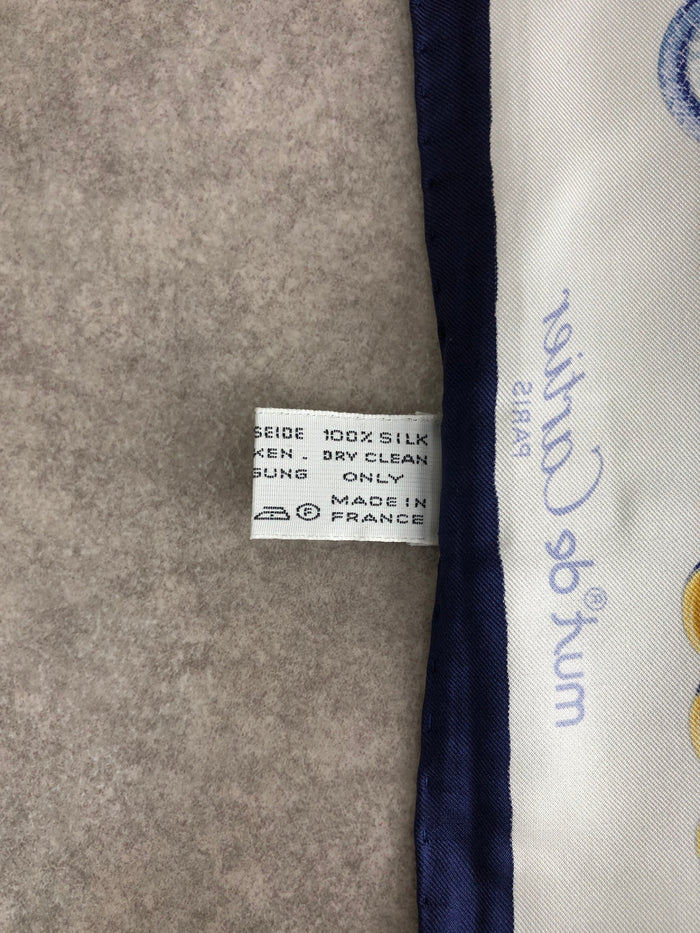 Cartier SILK Scarf Navy Vintage c4tyjs