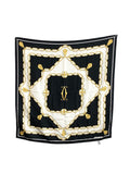 Cartier Silk100% Scarf Black Vintage etkiz6