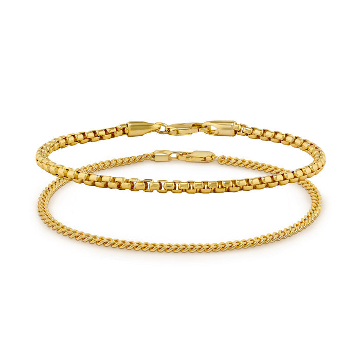Chain Bracelet Set - Gold Set