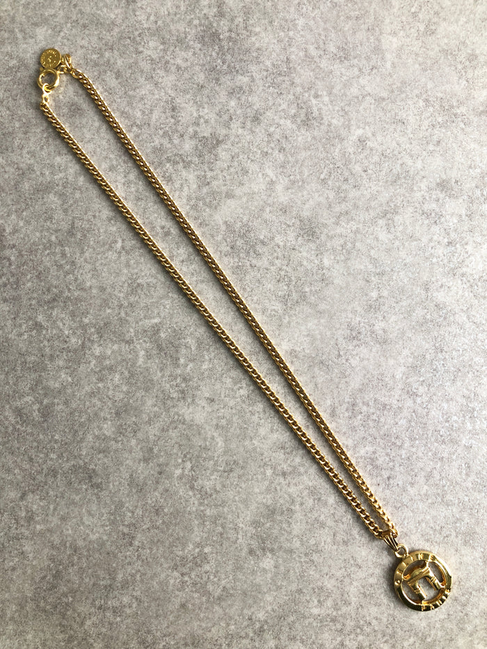 CELINE circle necklace gold Vintage Old Celine 4cxyxn