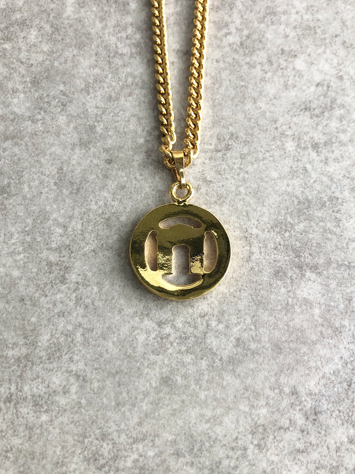 CELINE circle necklace gold Vintage Old Celine 4cxyxn