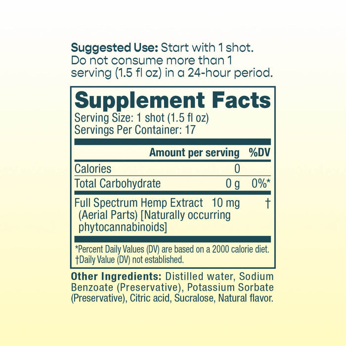 Supplement facts label for a product with serving size, servings per container, and ingredient list.; Flavor: Citrus;