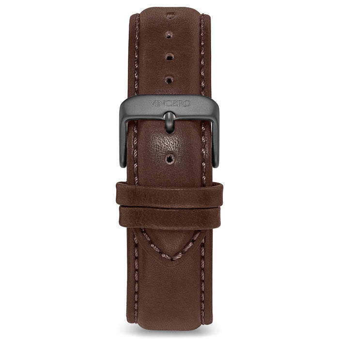 Men's Luxury Walnut Italian Leather Watch Band Strap Gunmetal Clasp | Color: Gunmetal
