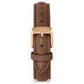 Women's Luxury Coffee Italian Leather Watch Band Strap Rose Gold Clasp