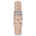 Women's Luxury Nude Italian Leather Watch Band Strap Silver Clasp