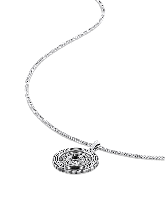 Mens Compass Pendant Necklace