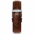 Men's Luxury Mocha Croc Italian Leather Watch Band Strap Silver Clasp | Color: Silver