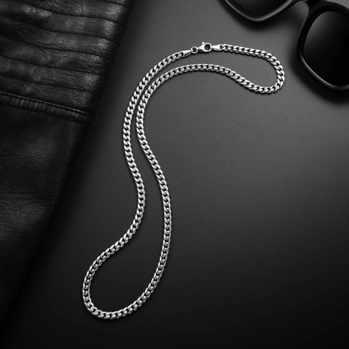 Cuban Chain Necklace, 5MM - Silver