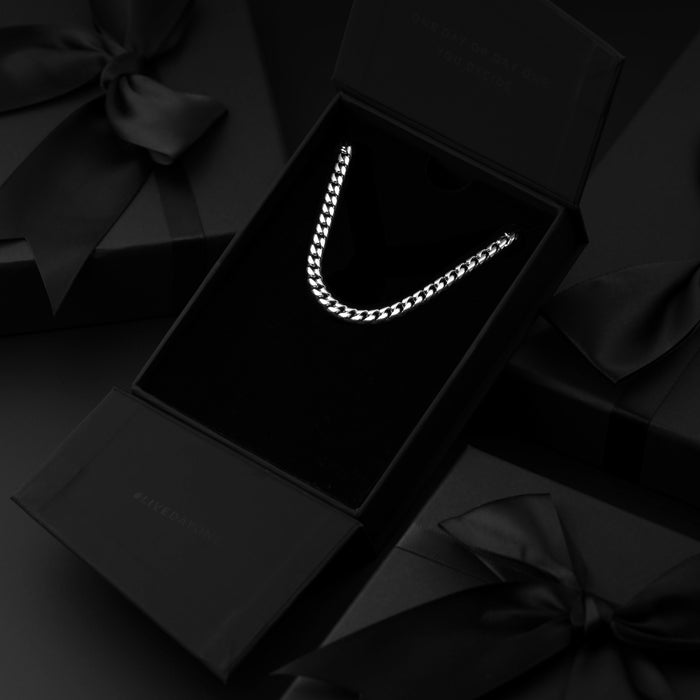Cuban Chain Necklace, 5MM - Silver