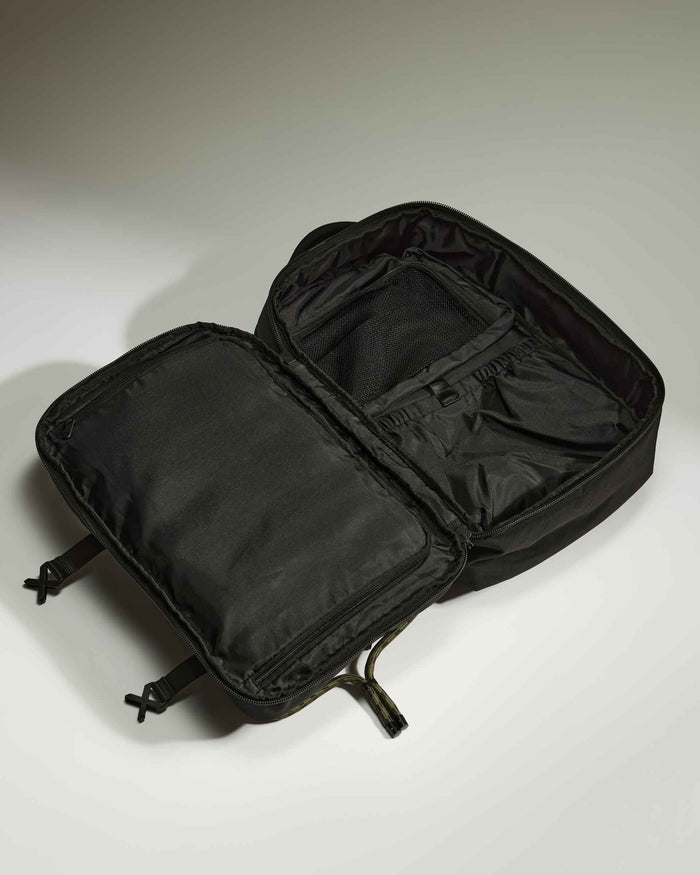 a black bag with zippers