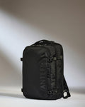 a black backpack with straps