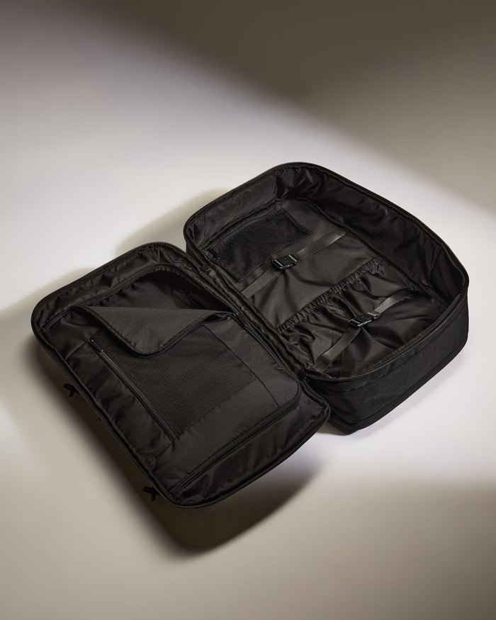 a black bag with a zipper