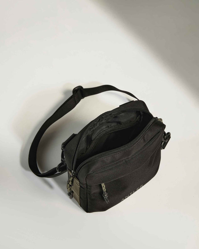 a black bag with a strap