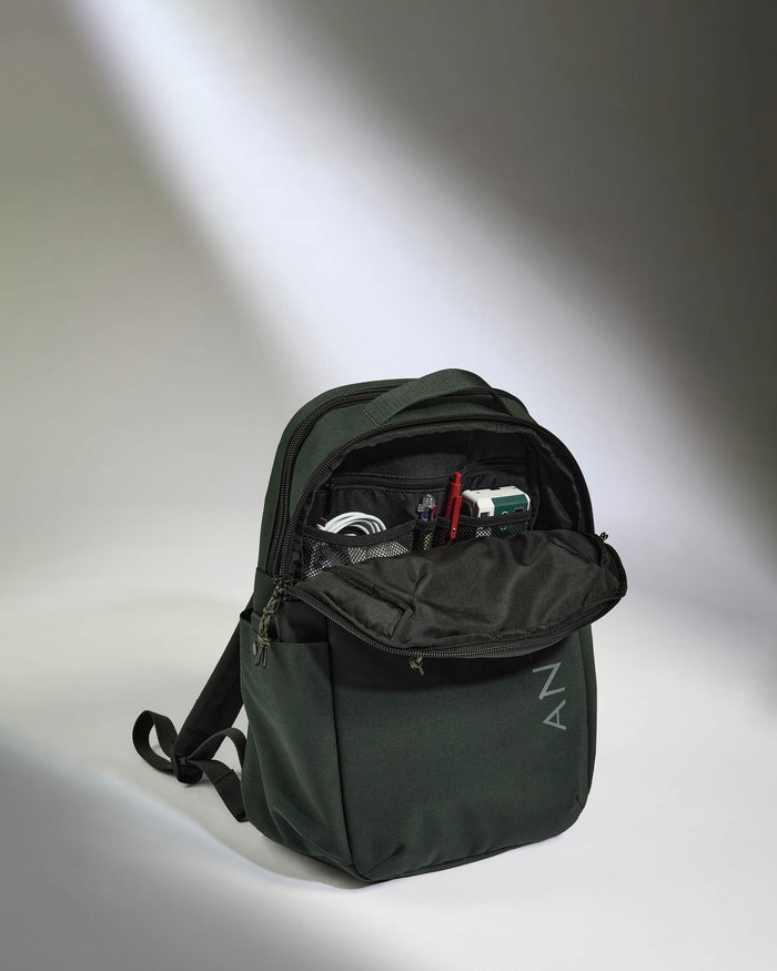 a backpack with a pocket open