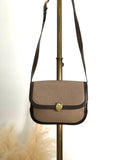 CELINE Emblem Motif Shoulder bag Beige×Brown Vintage jf47uv