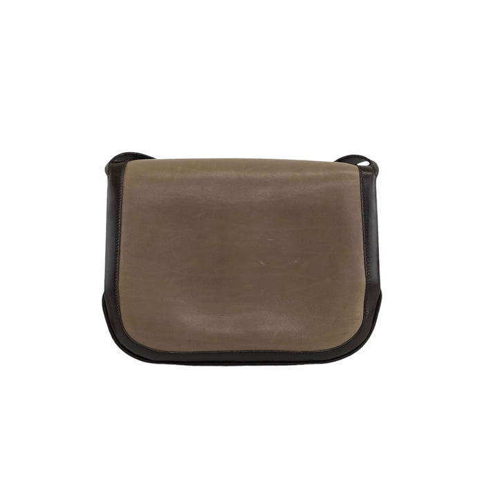 CELINE Emblem Motif Shoulder bag Beige×Brown Vintage jf47uv
