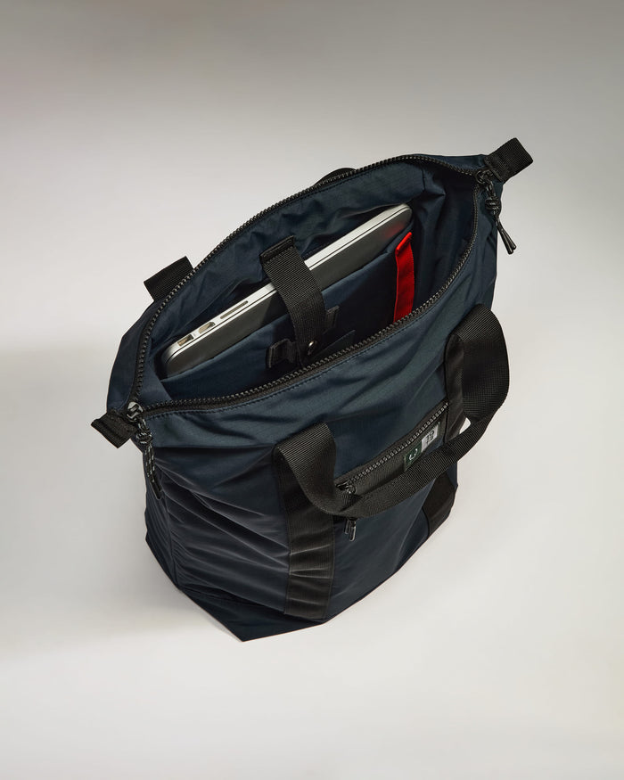 a bag with a laptop inside