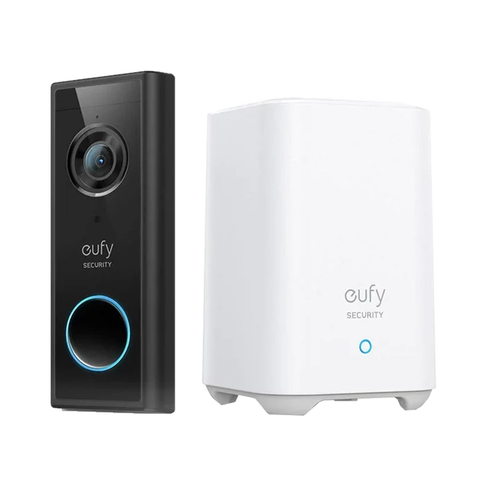 Eufy Security 2K (Battery Powered) Video Doorbell with Home Base 2 Kit - Black