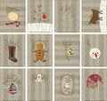 F1717 - Christmas Ornaments Preprinted Fabric
