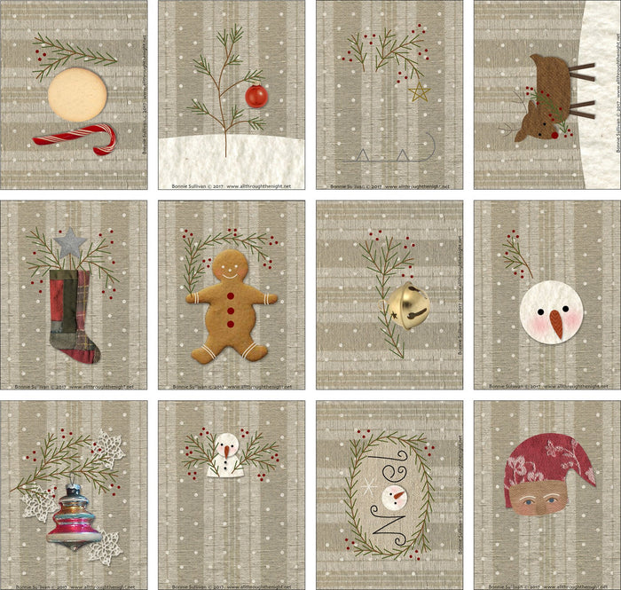 F1717 - Christmas Ornaments Preprinted Fabric