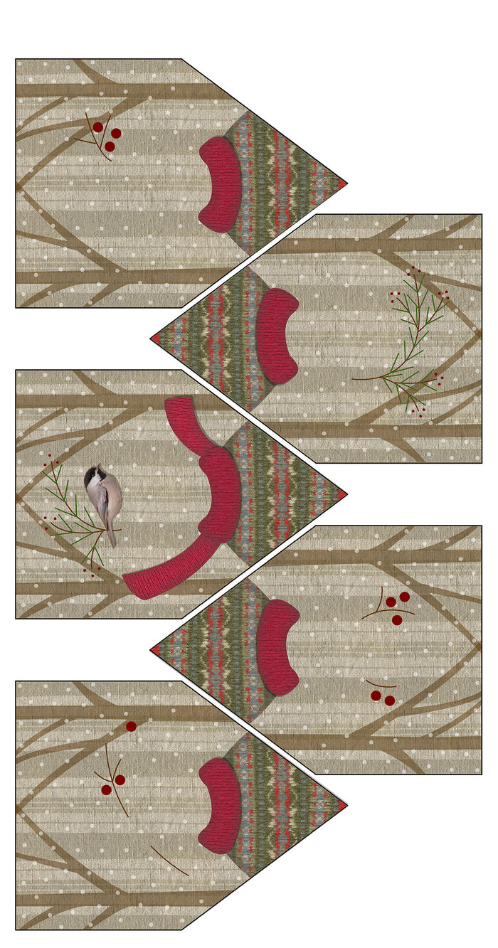 F1804 - Winter Friends Banner Preprinted Fabric