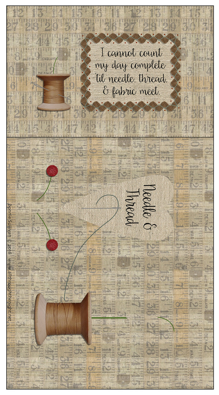 F1805 - Needle & Thread Sewing Case Preprinted Fabric