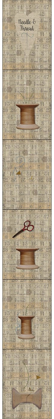 F2111 Stitching Time Pre Printed Fabric